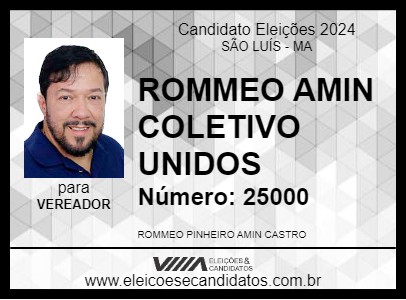 Candidato ROMMEO AMIN COLETIVO UNIDOS 2024 - SÃO LUÍS - Eleições