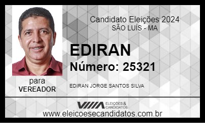 Candidato EDIRAN 2024 - SÃO LUÍS - Eleições