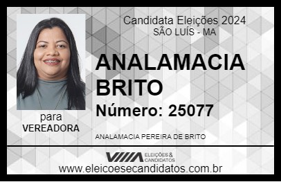 Candidato ANALAMACIA BRITO 2024 - SÃO LUÍS - Eleições