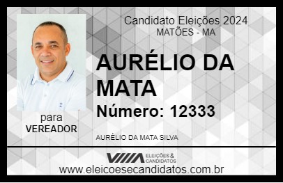 Candidato AURÉLIO DA MATA 2024 - MATÕES - Eleições