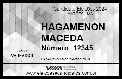 Candidato HAGAMENON MACEDA 2024 - MATÕES - Eleições