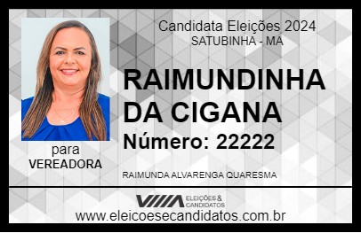 Candidato RAIMUNDINHA DA CIGANA 2024 - SATUBINHA - Eleições