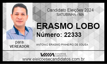 Candidato ERASMO LOBO 2024 - SATUBINHA - Eleições