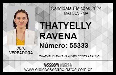 Candidato THATYELLY RAVENA 2024 - MATÕES - Eleições