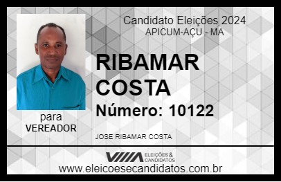 Candidato RIBAMAR COSTA 2024 - APICUM-AÇU - Eleições