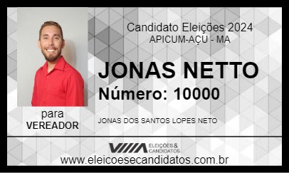 Candidato JONAS NETTO 2024 - APICUM-AÇU - Eleições