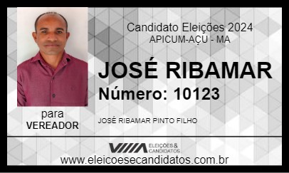 Candidato JOSÉ RIBAMAR 2024 - APICUM-AÇU - Eleições