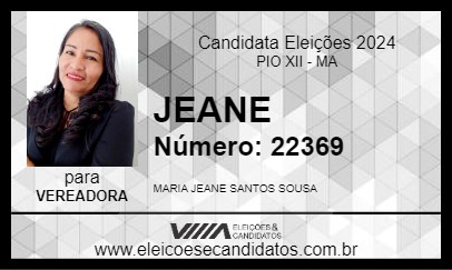 Candidato JEANE 2024 - PIO XII - Eleições