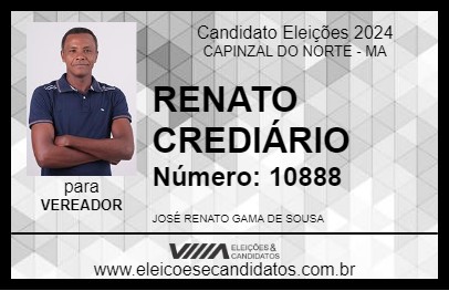 Candidato RENATO CREDIÁRIO 2024 - CAPINZAL DO NORTE - Eleições