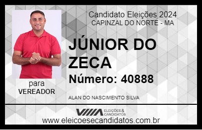 Candidato JÚNIOR DO ZECA 2024 - CAPINZAL DO NORTE - Eleições