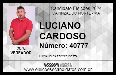 Candidato LUCIANO CARDOSO 2024 - CAPINZAL DO NORTE - Eleições