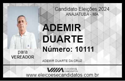 Candidato ADEMIR DUARTE 2024 - ANAJATUBA - Eleições