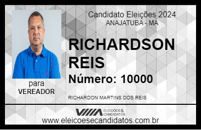 Candidato RICHARDSON REIS 2024 - ANAJATUBA - Eleições