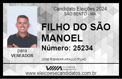 Candidato FILHO DO SÃO MANOEL 2024 - SÃO BENTO - Eleições