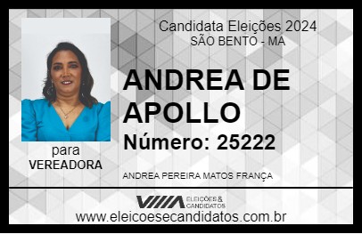 Candidato ANDREA DE APOLLO 2024 - SÃO BENTO - Eleições