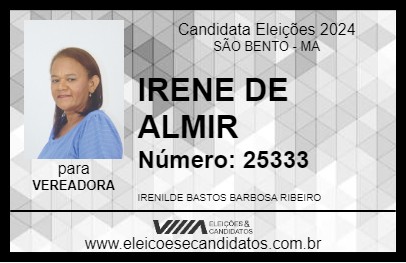 Candidato IRENE DE ALMIR 2024 - SÃO BENTO - Eleições