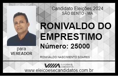 Candidato RONIVALDO DO EMPRESTIMO 2024 - SÃO BENTO - Eleições