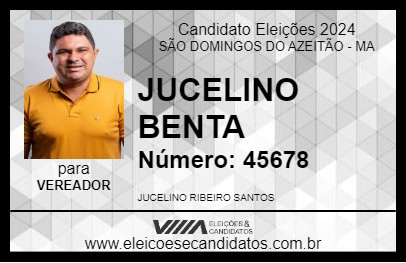 Candidato JUCELINO BENTA 2024 - SÃO DOMINGOS DO AZEITÃO - Eleições