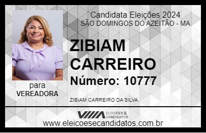 Candidato ZIBIAM CARREIRO 2024 - SÃO DOMINGOS DO AZEITÃO - Eleições