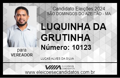 Candidato LUQUINHA DA GRUTINHA 2024 - SÃO DOMINGOS DO AZEITÃO - Eleições