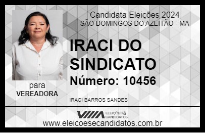 Candidato IRACI DO SINDICATO 2024 - SÃO DOMINGOS DO AZEITÃO - Eleições