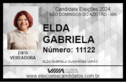 Candidato ELDA GABRIELA 2024 - SÃO DOMINGOS DO AZEITÃO - Eleições