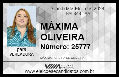 Candidato MÁXIMA OLIVEIRA 2024 - BALSAS - Eleições