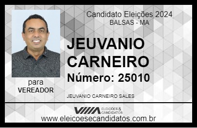 Candidato JEUVANIO CARNEIRO 2024 - BALSAS - Eleições