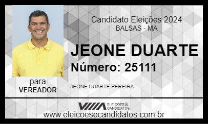 Candidato JEONE DUARTE 2024 - BALSAS - Eleições