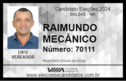 Candidato RAIMUNDO MECÂNICO 2024 - BALSAS - Eleições