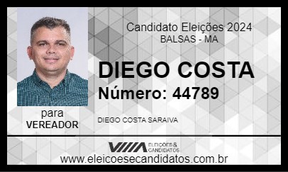 Candidato DIEGO COSTA 2024 - BALSAS - Eleições