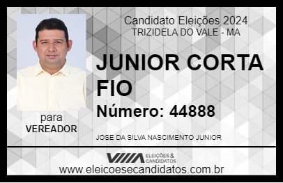 Candidato JUNIOR CORTA FIO 2024 - TRIZIDELA DO VALE - Eleições