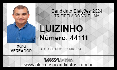 Candidato LUIZINHO 2024 - TRIZIDELA DO VALE - Eleições