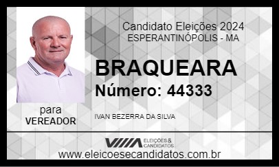 Candidato BRAQUEARA 2024 - ESPERANTINÓPOLIS - Eleições