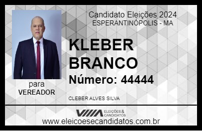 Candidato KLEBER BRANCO 2024 - ESPERANTINÓPOLIS - Eleições