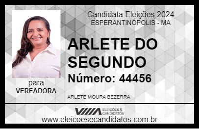 Candidato ARLETE DO SEGUNDO 2024 - ESPERANTINÓPOLIS - Eleições