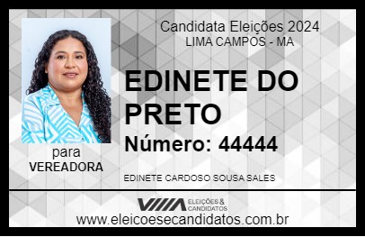 Candidato EDINETE DO PRETO 2024 - LIMA CAMPOS - Eleições