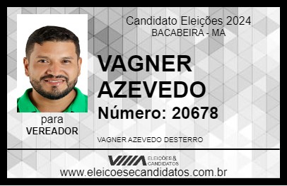 Candidato VAGNER AZEVEDO 2024 - BACABEIRA - Eleições