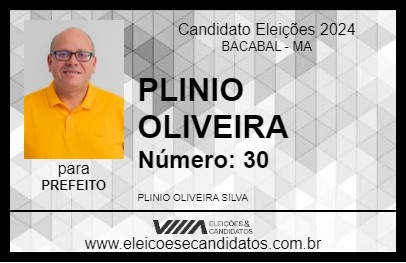 Candidato PLINIO OLIVEIRA 2024 - BACABAL - Eleições