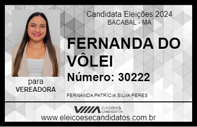 Candidato FERNANDA DO VÔLEI 2024 - BACABAL - Eleições