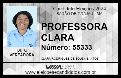 Candidato PROFESSORA CLARA 2024 - BARÃO DE GRAJAÚ - Eleições