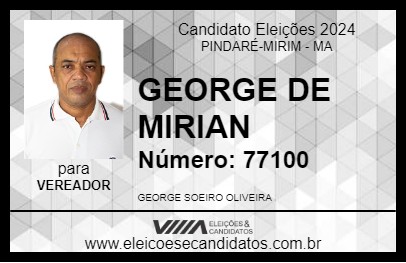 Candidato GEORGE DE MIRIAN 2024 - PINDARÉ-MIRIM - Eleições