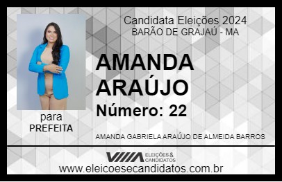 Candidato AMANDA ARAÚJO 2024 - BARÃO DE GRAJAÚ - Eleições