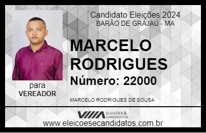 Candidato MARCELO RODRIGUES 2024 - BARÃO DE GRAJAÚ - Eleições