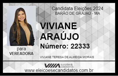 Candidato VIVIANE ARAÚJO 2024 - BARÃO DE GRAJAÚ - Eleições