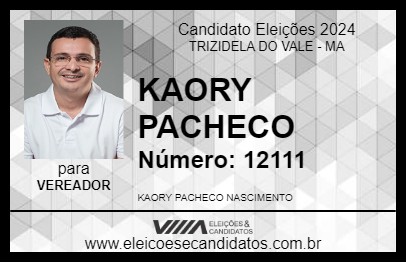 Candidato KAORY PACHECO 2024 - TRIZIDELA DO VALE - Eleições