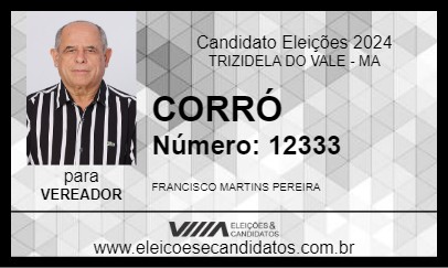 Candidato CORRÓ 2024 - TRIZIDELA DO VALE - Eleições