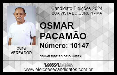 Candidato OSMAR PACAMÃO 2024 - BOA VISTA DO GURUPI - Eleições