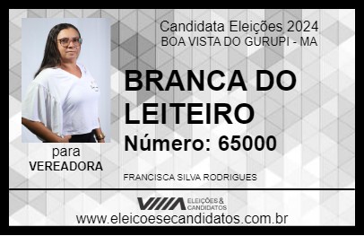 Candidato BRANCA DO LEITEIRO 2024 - BOA VISTA DO GURUPI - Eleições