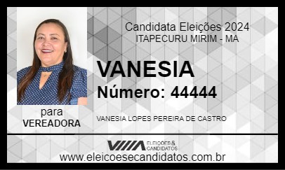 Candidato VANESIA 2024 - ITAPECURU MIRIM - Eleições